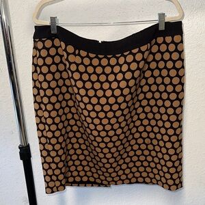 Talbots Black and Tan Polka Dot Pencil Skirt